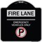 Signmission Fire Lane Emergency Vehicles W/ No Parking Heavy-Gauge Aluminum Sign, 18" x 18", BS-1818-24015 A-DES-BS-1818-24015 - alternate 1